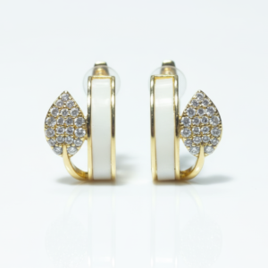 Leaf J-Hoop Earrings