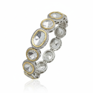 Imperial Two-Tone Polki Diamond Bangles