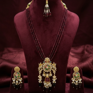The Royal Maharani Ruby & Polki Long Haar Set