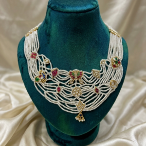 Imperial Meenakari Webbed Pearl Choker