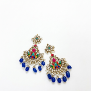Multicolor Navratna-Style Meenakari Chandbalis