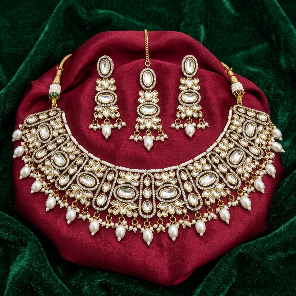 Exquisite Kundan Choker Set - Image 4