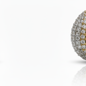 Elegant Two-Tone Diamond Pavé Huggie Hoop Earrings