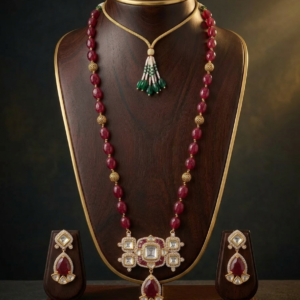 The Crimson Heritage Polki Longset