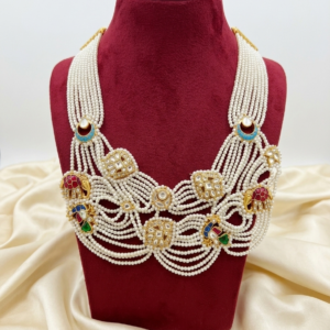 Royal Meenakari Multi-Strand Pearl Haar