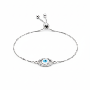 Pavé-Set Marquise Charm & Bead Chain Bracelet