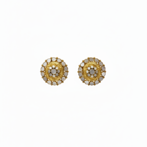 Vintage Gold-Plated Kundan Stud Earrings