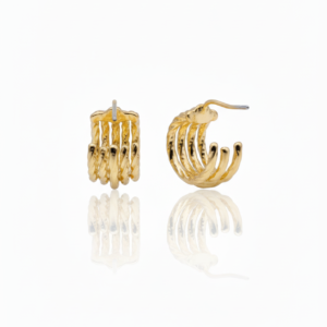 Multi-Strand Twisted Rope Gold-Plated Huggie Earrings