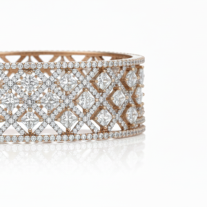 Luxurious Diamond Lattice Rose Gold Cuff