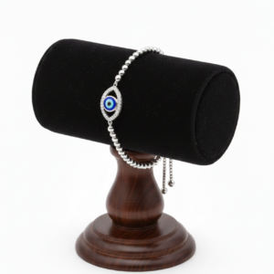 Pavé-Set Marquise Charm & Bead Chain Bracelet