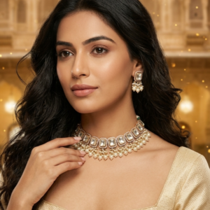 The Emerald Bloom Meenakari Choker Set