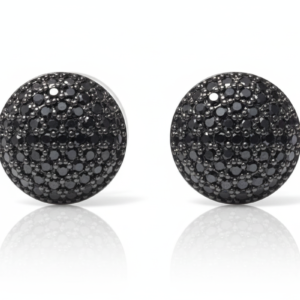 Midnight Black Pavé Dome Stud Earrings