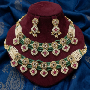Imperial Ruby & Emerald Beaded Layering Set