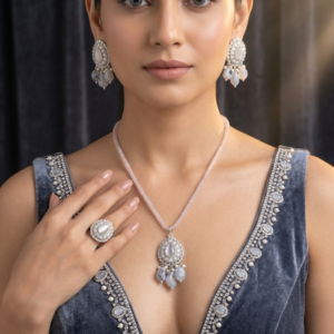 The Moonlit Mist Chalcedony & Polki Set