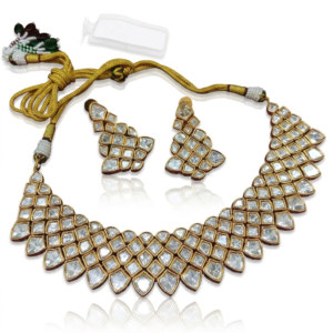 Imperial Geometric Kundan Necklace & Earring Set