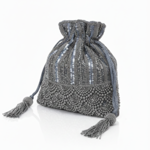 Silver Starlight Sequin Potli Bag