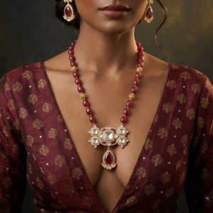 The Crimson Heritage Polki Longset