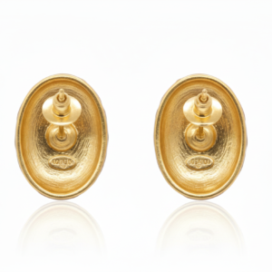 Artisan Mocha Enamel & Gold Radiance Studs