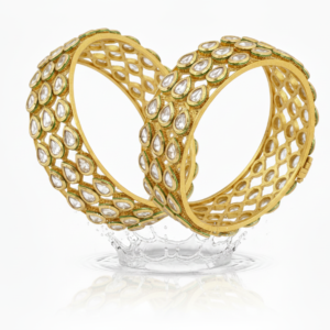 Royal Kundan Lattice Gold Bangles
