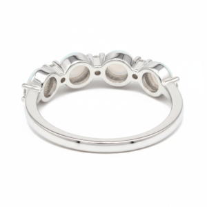 Iridescent Moonstone & Diamond Accent Stacker