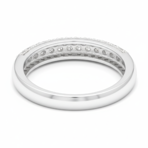 Classic Double-Row Pavé Diamond Wedding Band