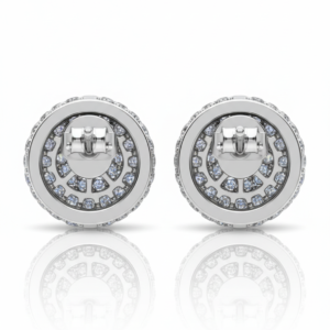 Dazzling Full Pavé Round Cluster Stud Earrings