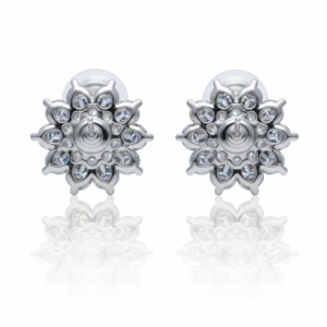 Radiant Sunburst Floral Halo Stud Earrings