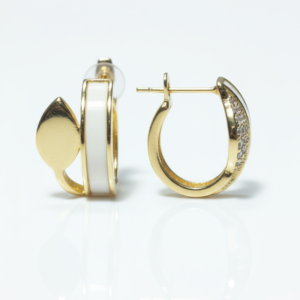 Leaf J-Hoop Earrings