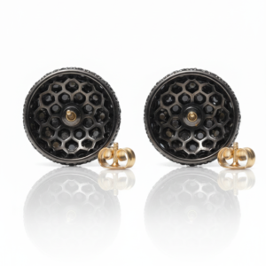 Midnight Black Pavé Dome Stud Earrings