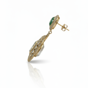 Majestic Emerald & Polki Diamond Statement Drops