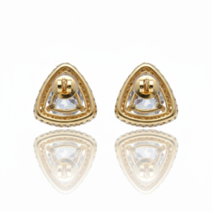 Radiant Trillion-Cut Solitaire Halo Studs