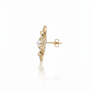 Mother of Pearl & Crystal Blossom Clover Studs
