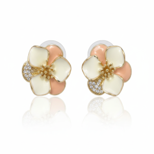 Blossom & Dewdrop Enamel Floral Studs