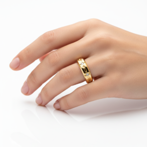 Gold-Plated Minimalist Studded Band Ring