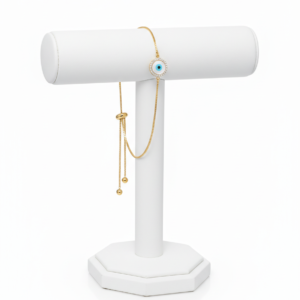 Round Evil Eye Pavé Gold Bolo Bracelet