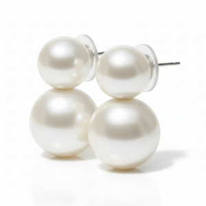 Modern Dual-Tier Oversized Pearl Drop Studs
