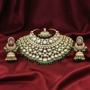 Imperial Noor-Jahan Bridal Polki & Emerald Set