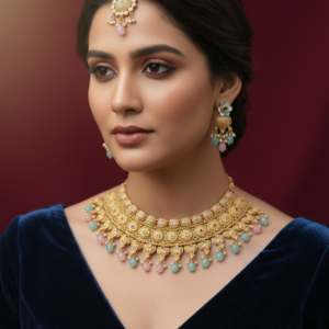 Antique Gold Temple Jewellery Set