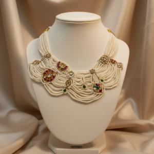 Artisan Mesh Pearl & Meenakari Haar