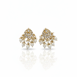 Pearl Drop Mother-of-Pearl & Kundan Stud Earrings
