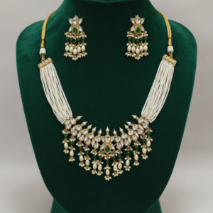 Emerald Harmony Multi-Strand Kundan Set