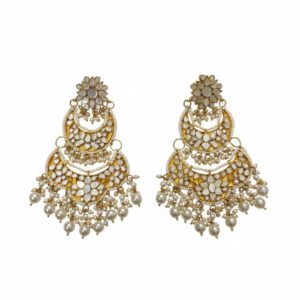 Kundan & Pearl Multi-Tier Chandbalis