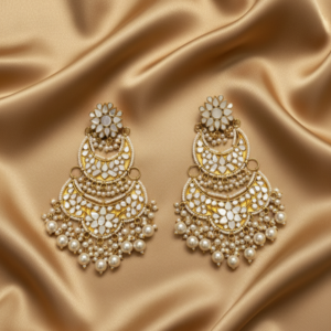 Kundan & Pearl Multi-Tier Chandbalis