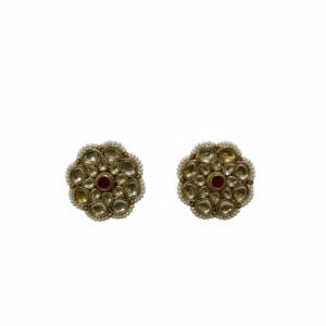 Antique Polki Floral Stud Earrings