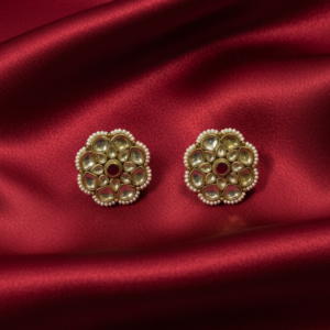 Antique Polki Floral Stud Earrings