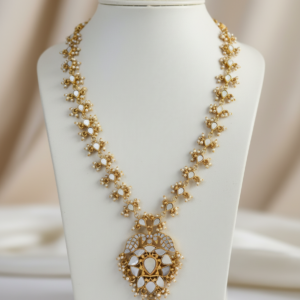 Vanya Pearl-Encrusted Kundan Statement Necklace