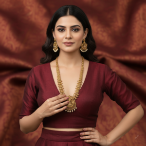 Imperial Lakshmi & Peacock Heritage Long Haram Set