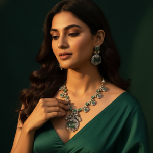 The Emerald Empress Moissanite Polki Set