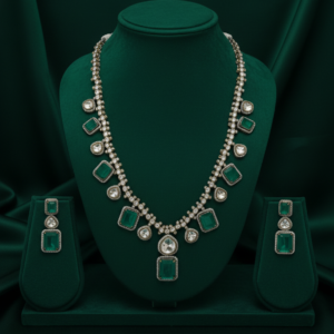 The Emerald Heirloom Polki Necklace Set