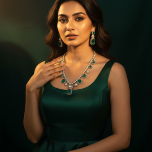 The Emerald Heirloom Polki Necklace Set